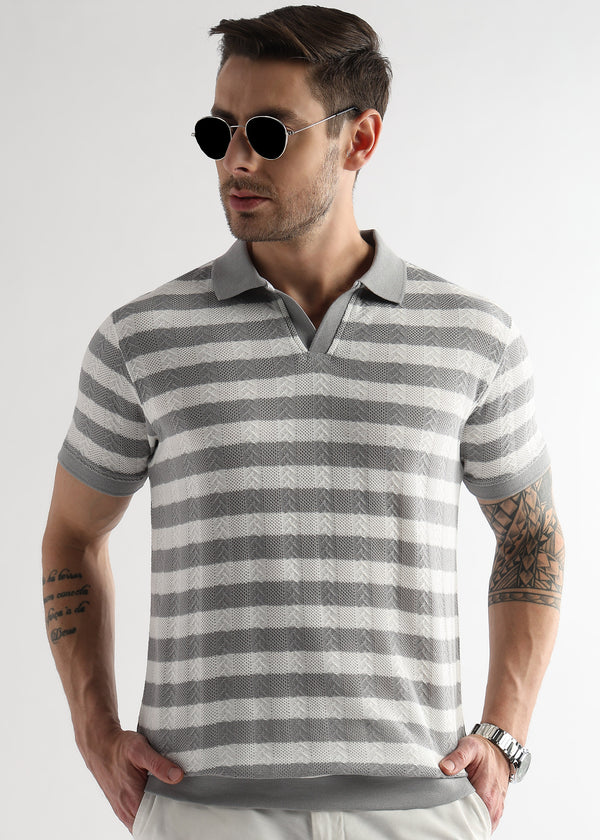 Ghost Gray Cross Structured Polo