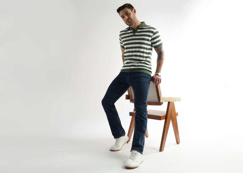 Smoke Pine Cross Structured Polo