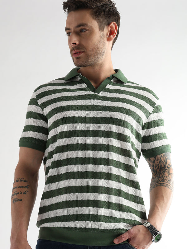 Smoke Pine Cross Structured Polo
