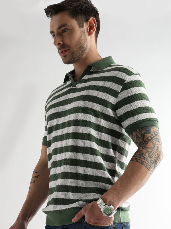 Smoke Pine Cross Structured Polo