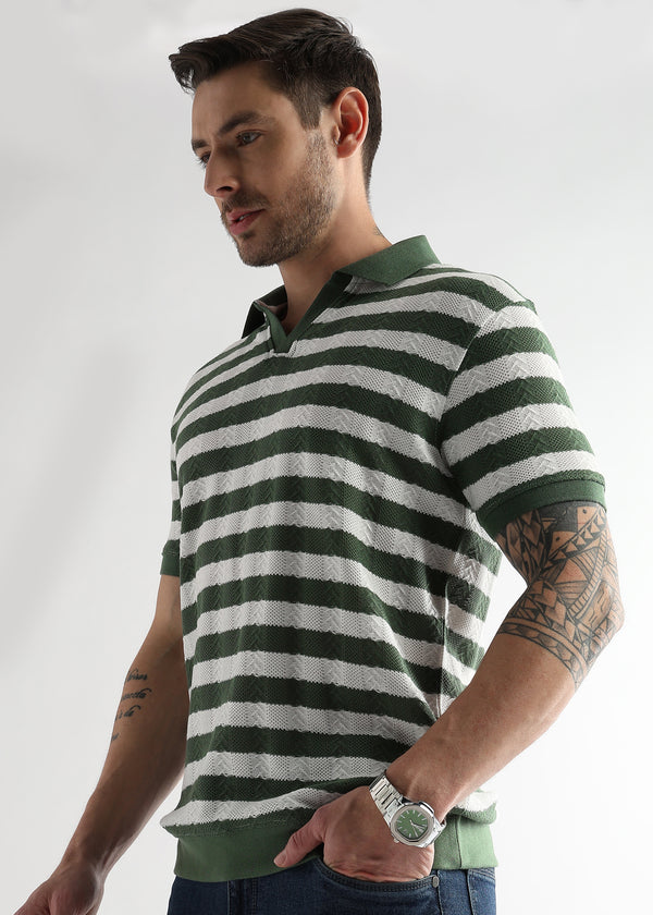 Smoke Pine Cross Structured Polo