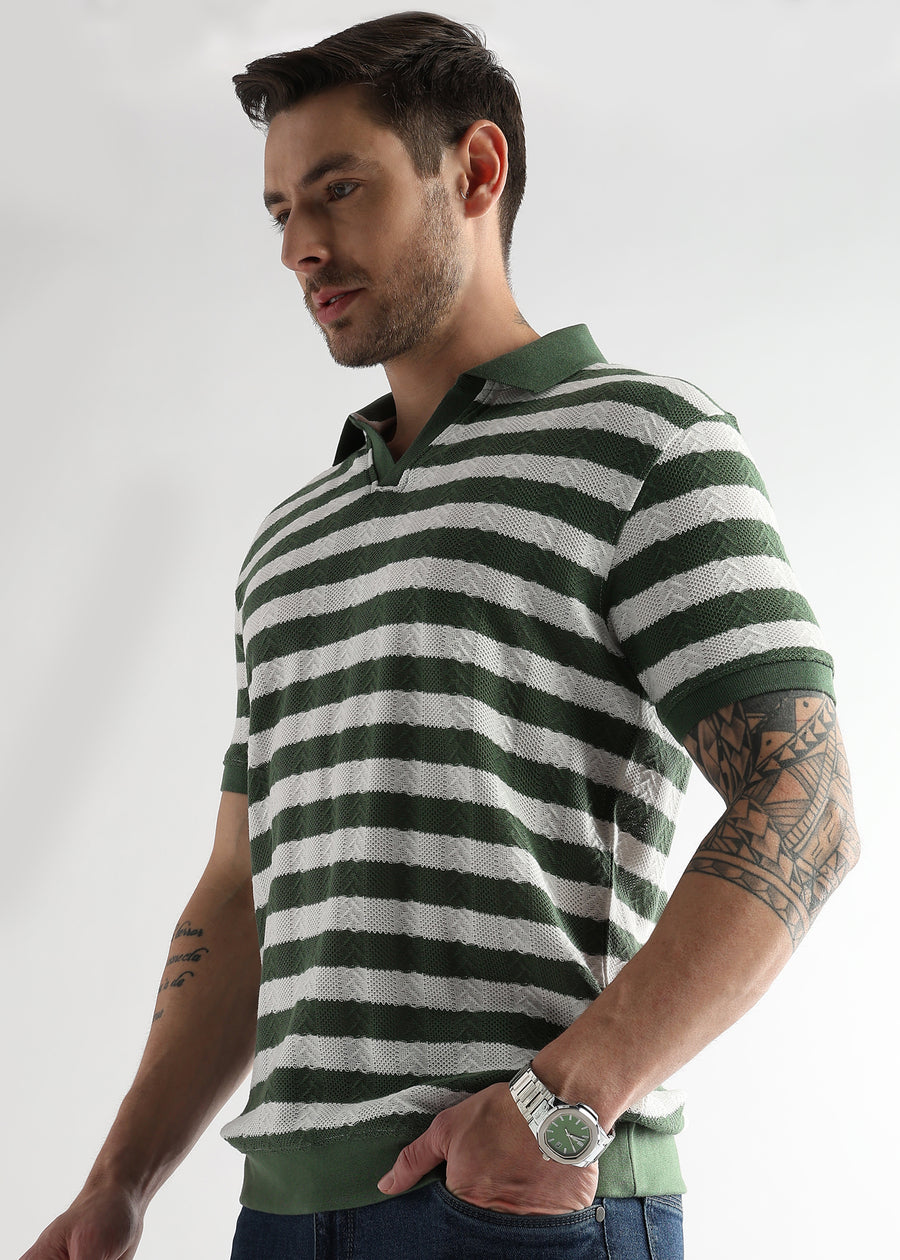 Smoke Pine Cross Structured Polo