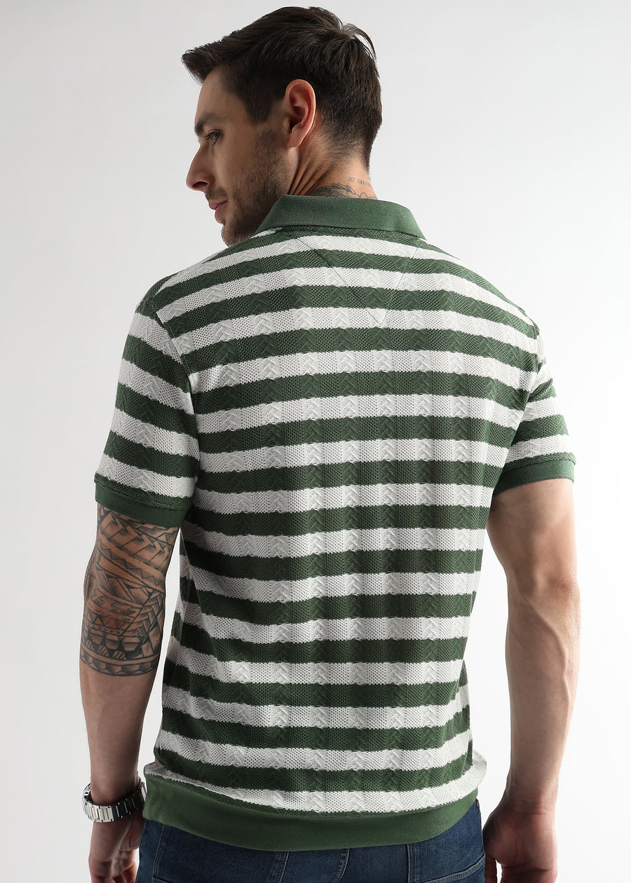 Smoke Pine Cross Structured Polo