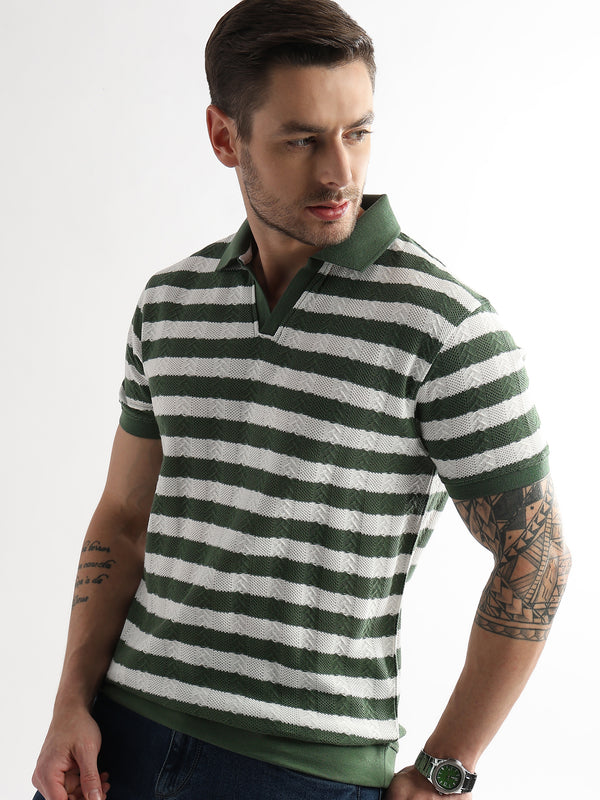 Smoke Pine Cross Structured Polo