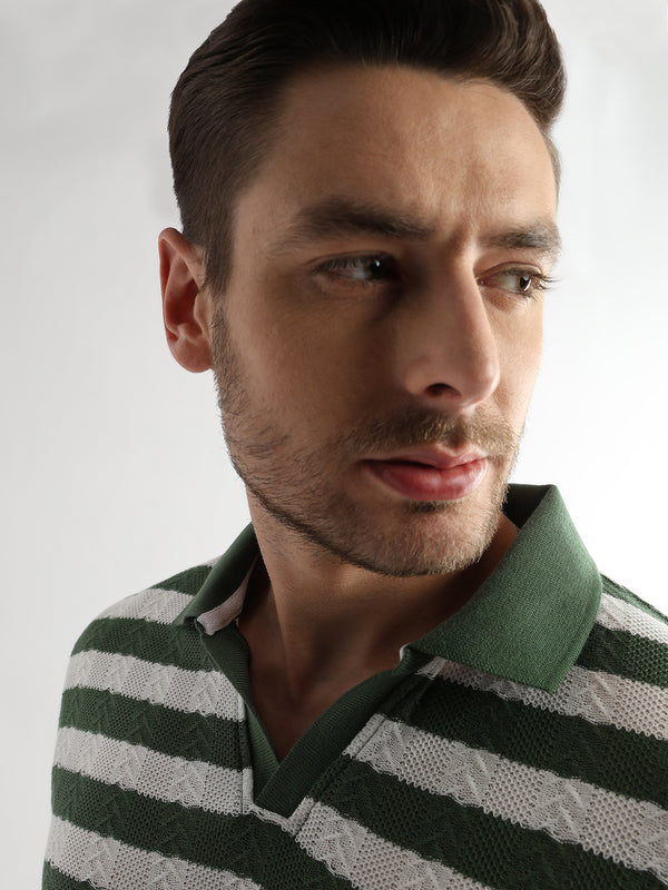 Smoke Pine Cross Structured Polo